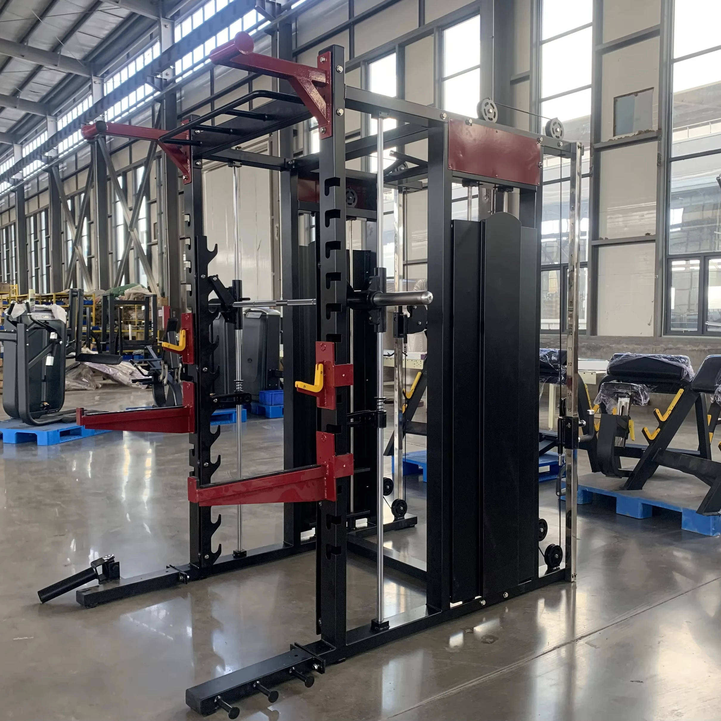 Factory Professional Smith Machine Power Cage Gym Squat Rack Comprehensive Trainer Cable Cross Machine New
