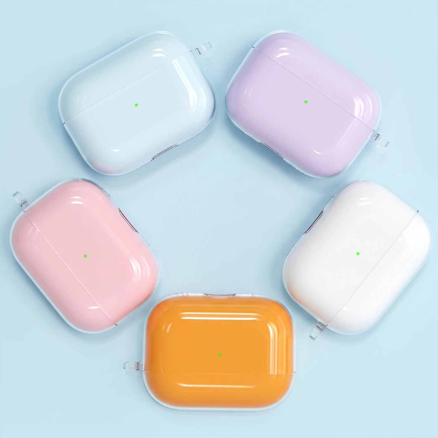 For AirPods Pro 3/For AirPods 4 Case Ice Crystal Cover Semi Hard Silicone+PC Design Case with Keychain for AirPods Pro3/Pro2/Pro