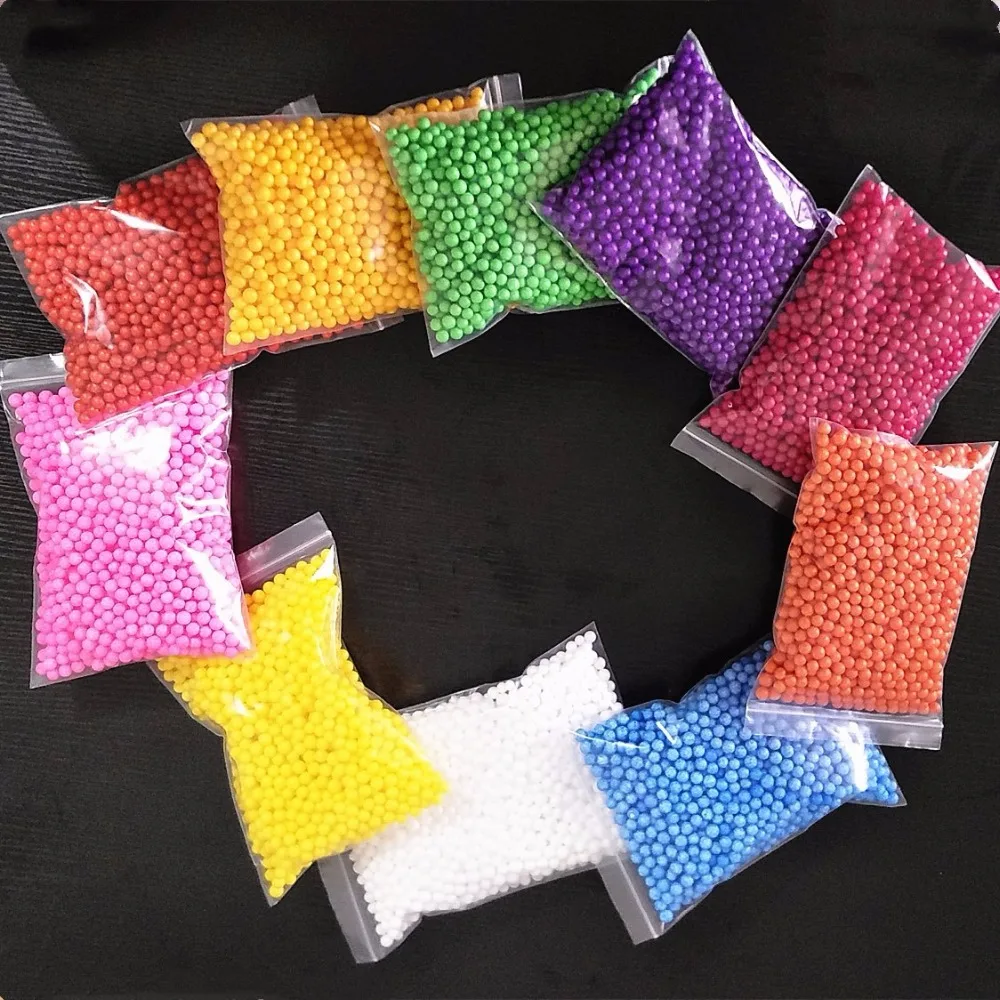 7-9mm Mini Colorful Round Foam Beads Crystal Bottle Decoration Pillow/Sofa Filler Styrofoam Balls Slime view 4