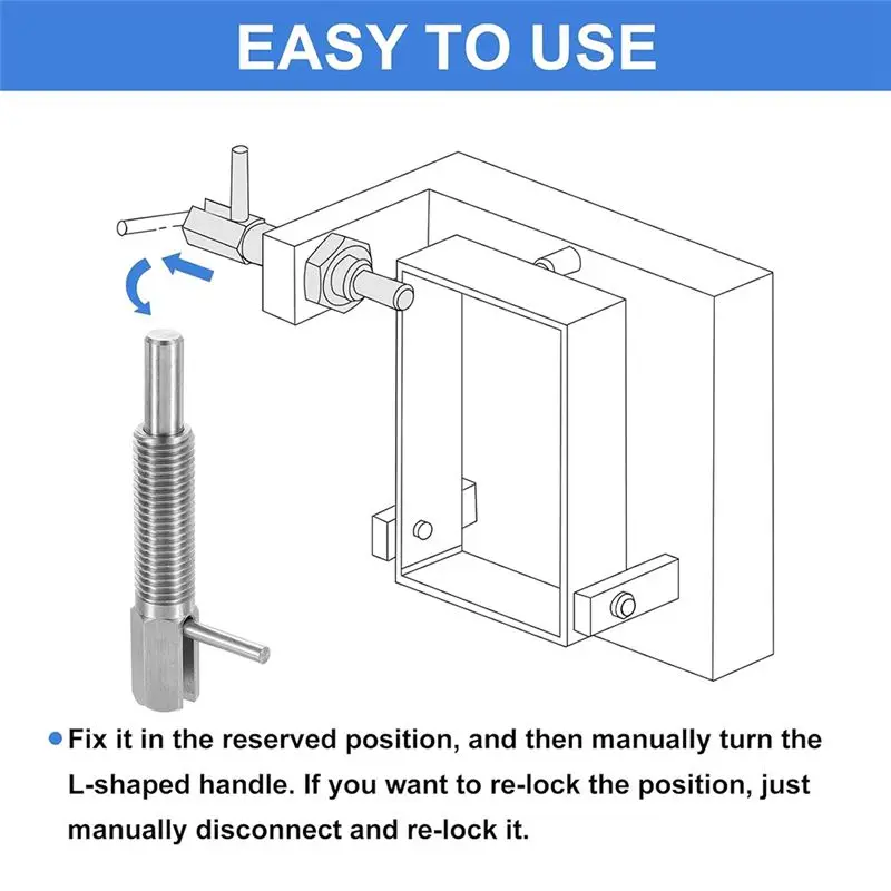 A7THK-Stainless Steel Spring Loaded Latch Retractable Indexing Plunger Pin 2Pcs, M16 L Spring Plunger Telescopic Locking Pin