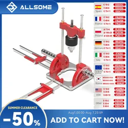 Allsome Precision Drill Guide for Power Drills,Multi-Angle Guide Attachment Holder with chuck for Flat and Round Workpieces