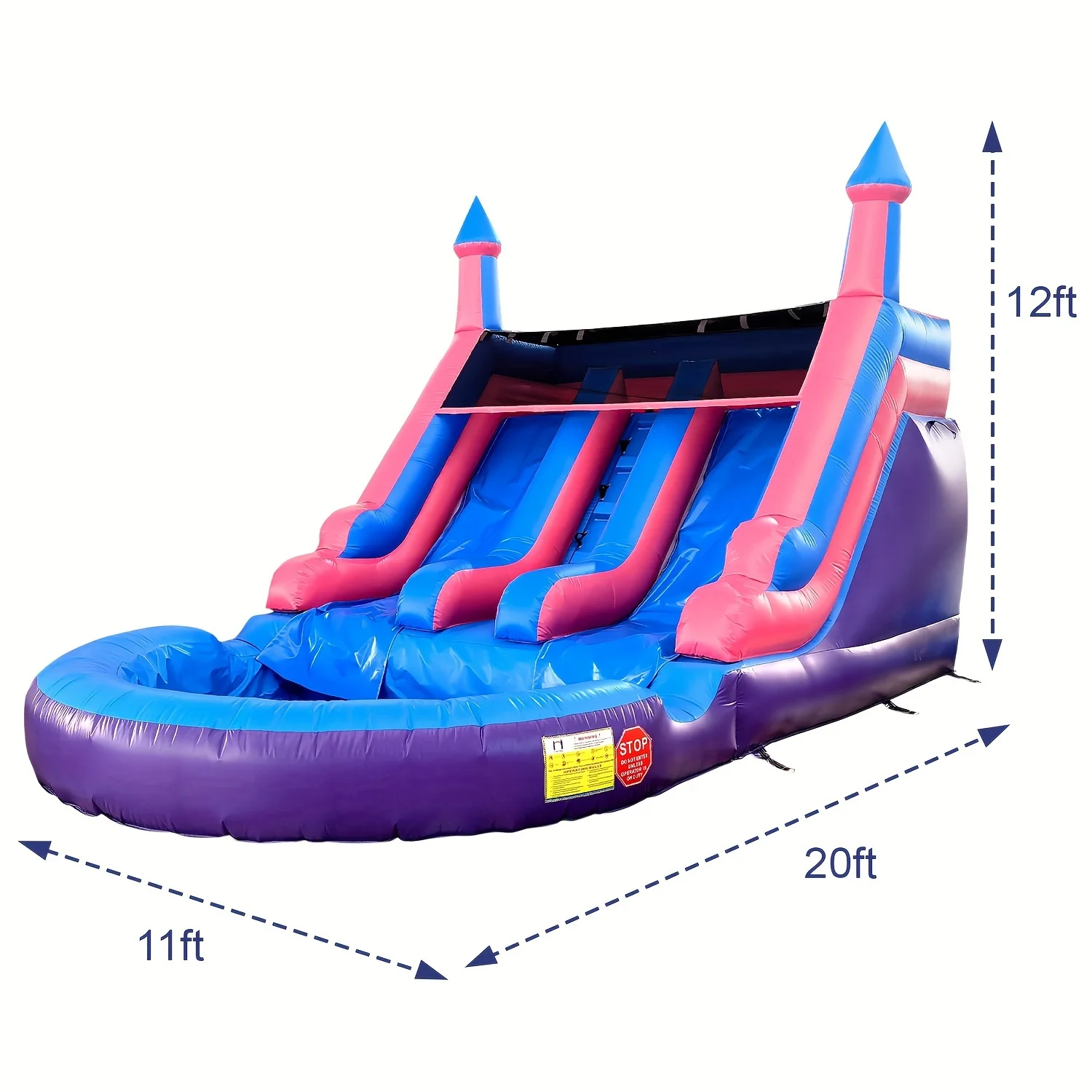 Custom Durable Adult Inflatable Water Slide with Double Slide/blower, Inflatable Water Park Commercial PVC Bounce Housepromote s