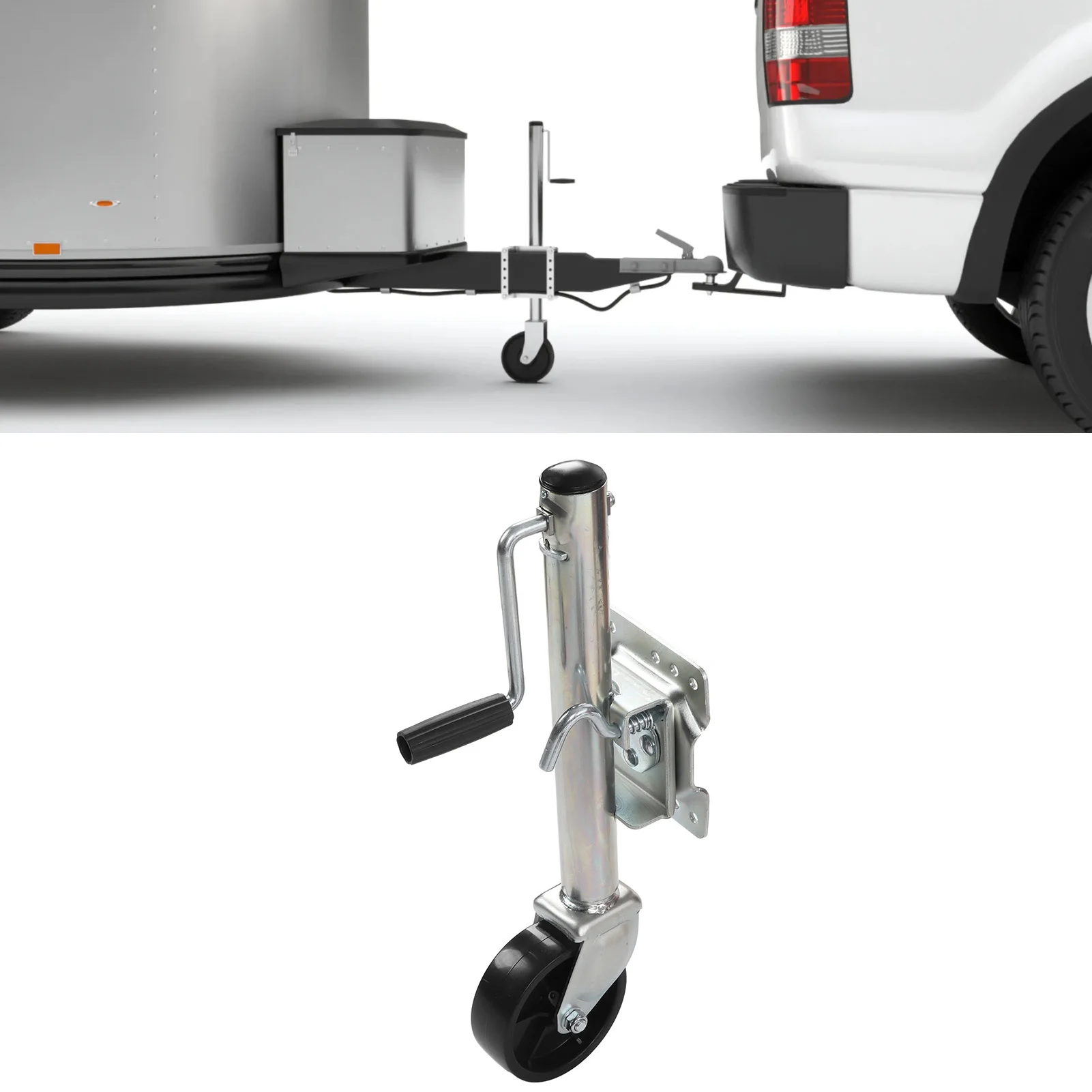 

Heavy Duty Fold Up Trailer Jack 1200lbs Adjustable Swivel Trailer Tongue Jack with 6in Wheel for RV Heavy Duty Trailer Jack