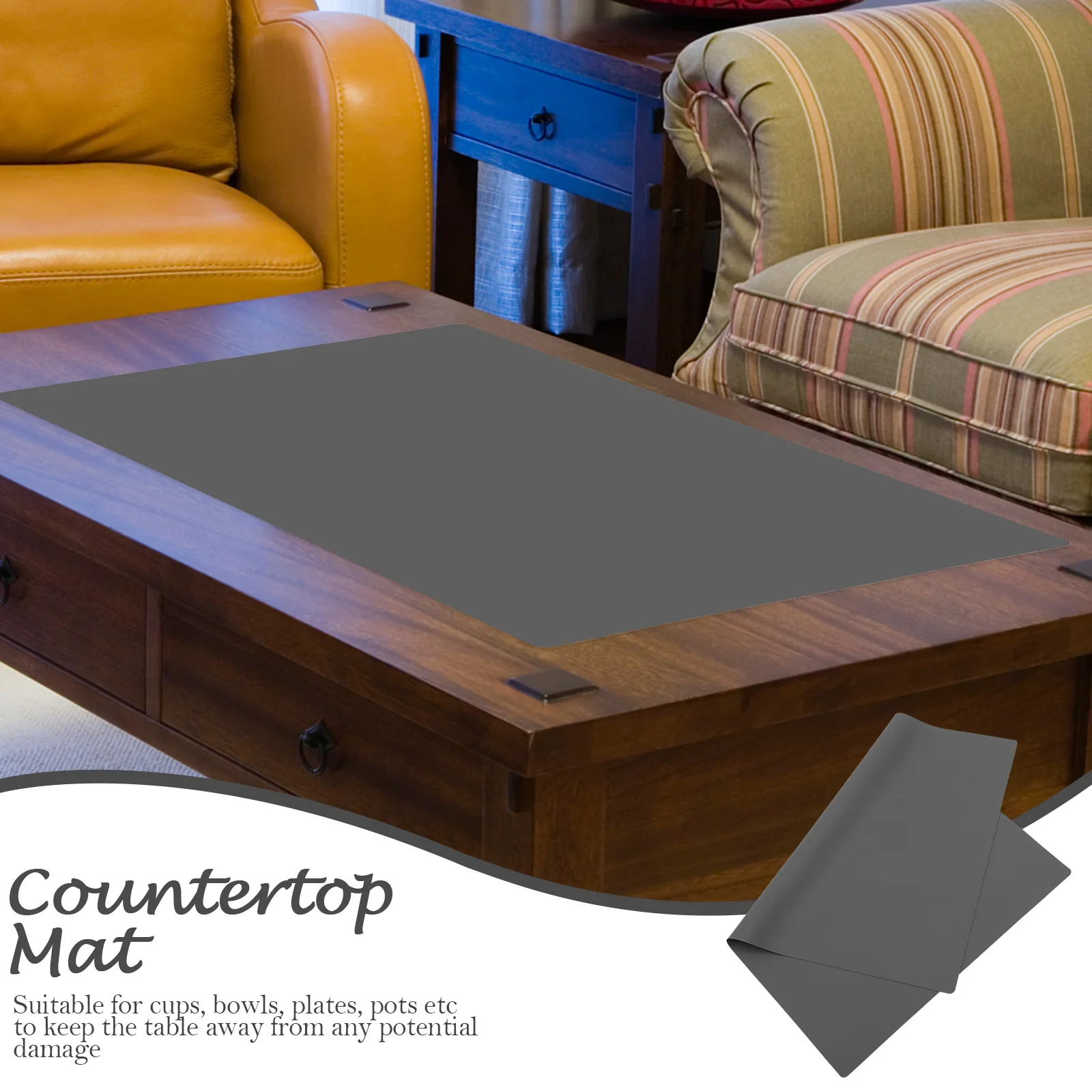 

Silicone Placemat Large Table For Dining Kitchen Countertop Protector Pad Non-Slip Washable Place Mat Countertop Mat