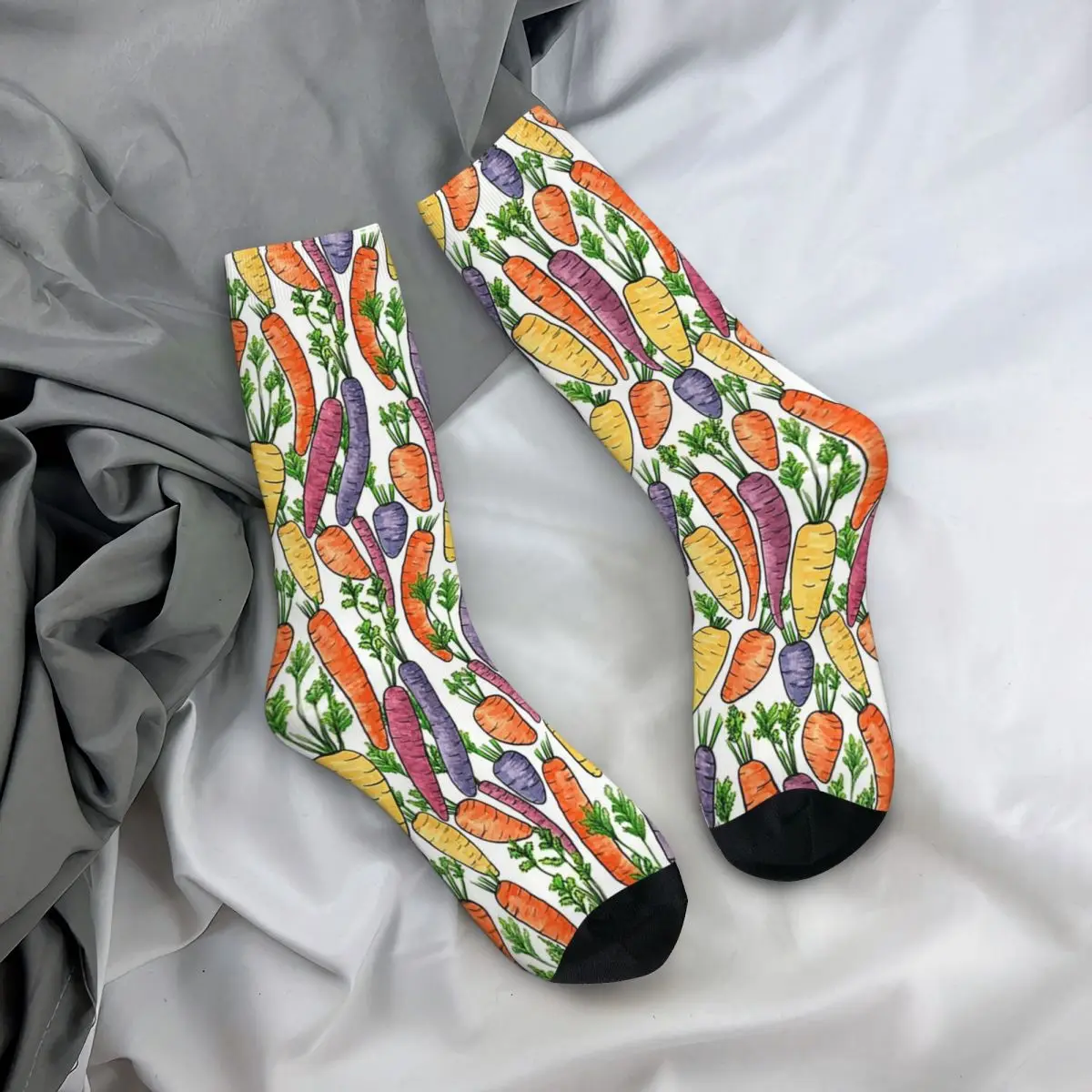 

All Seasons Crew Stockings Rainbow Carrots Vegan Plant Socks Casual Long Socks for Men Women Valentine's Day Gifts