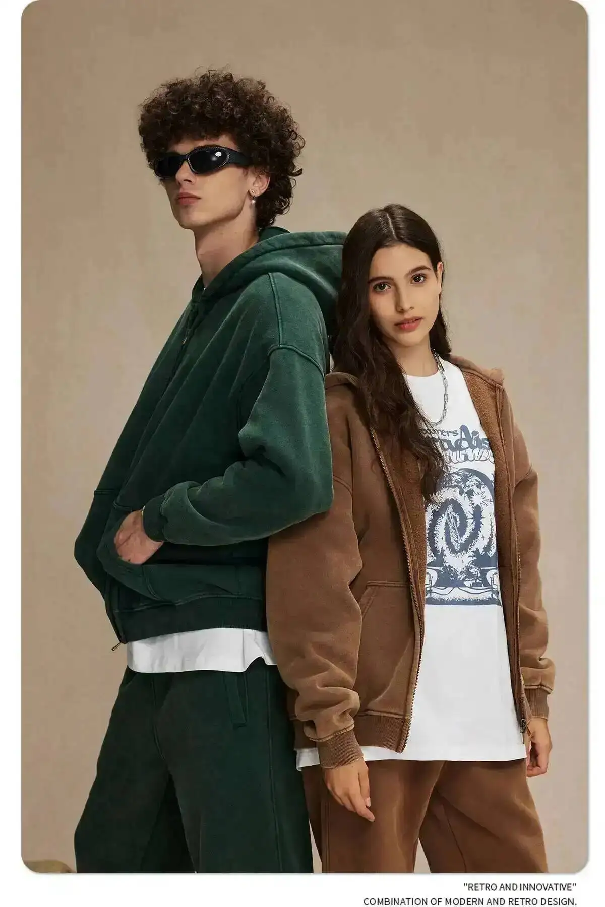 IEFB Men's Wear Wax Printing Vintage Male Hoodies Oversized Loose Zipper Water Washed Plush Sweatshirt Trendy New 9C9349 24 S4b3fcefffde84609972a54971ffdad1fN