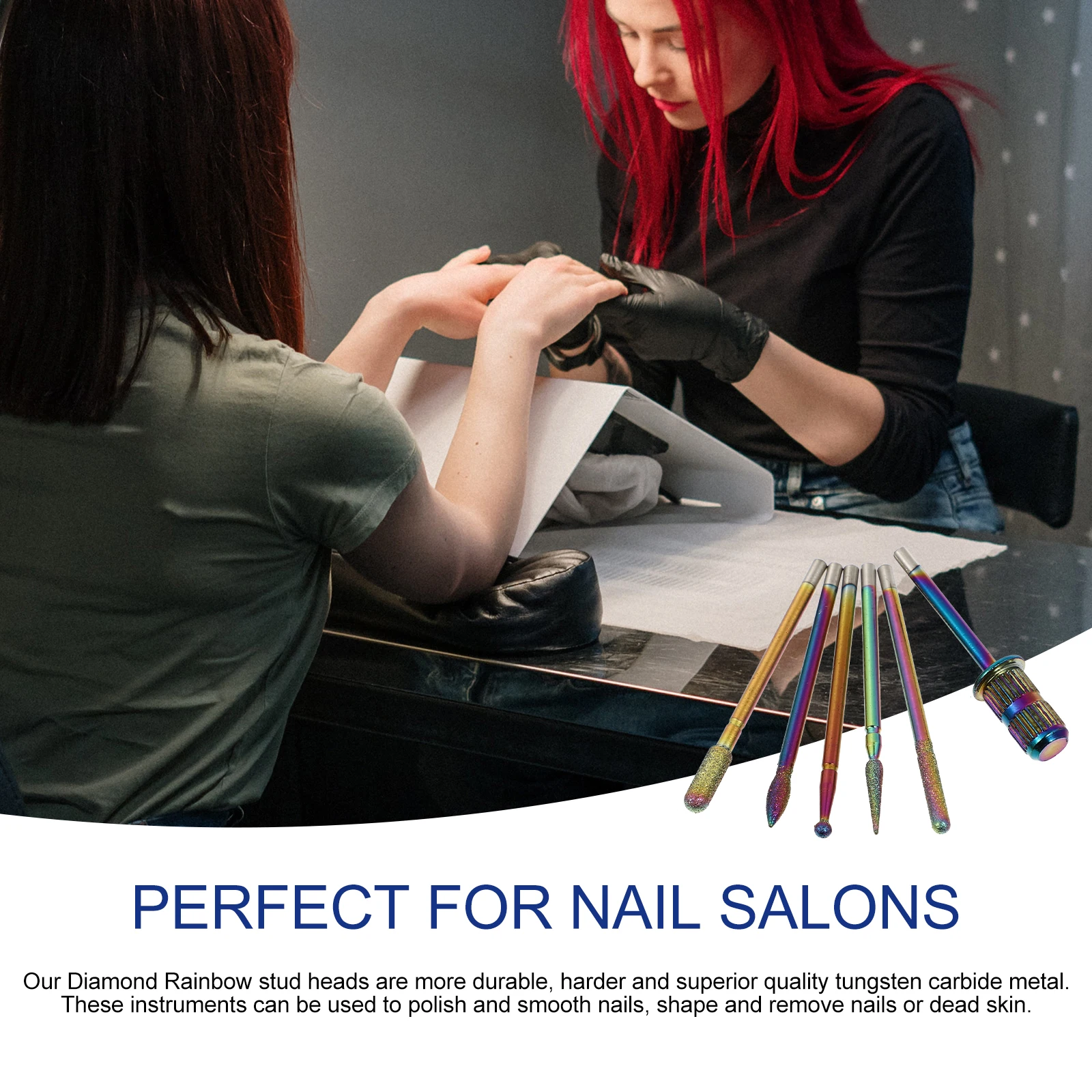 

6 Pcs Nail Polish Tool Manicure Drill Bits Files Grinders Accessories Long Lasting Durable Premium Material Safe Use Gel Tools
