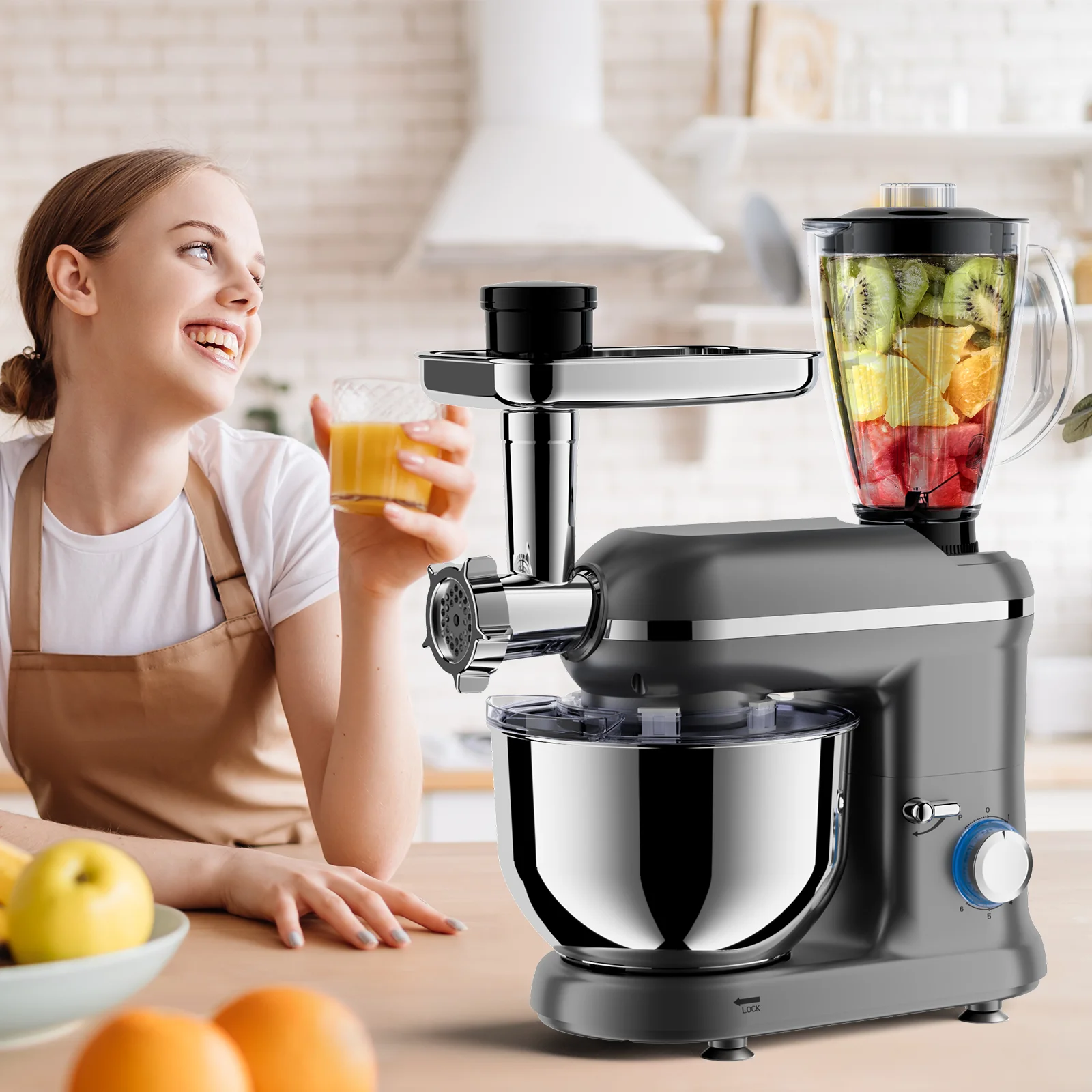 Factory Customization Multifunction Household Kitchen Dough Electric Cake Aid 4.5L 5.5L SUS304 Machines Stand Food Mixers