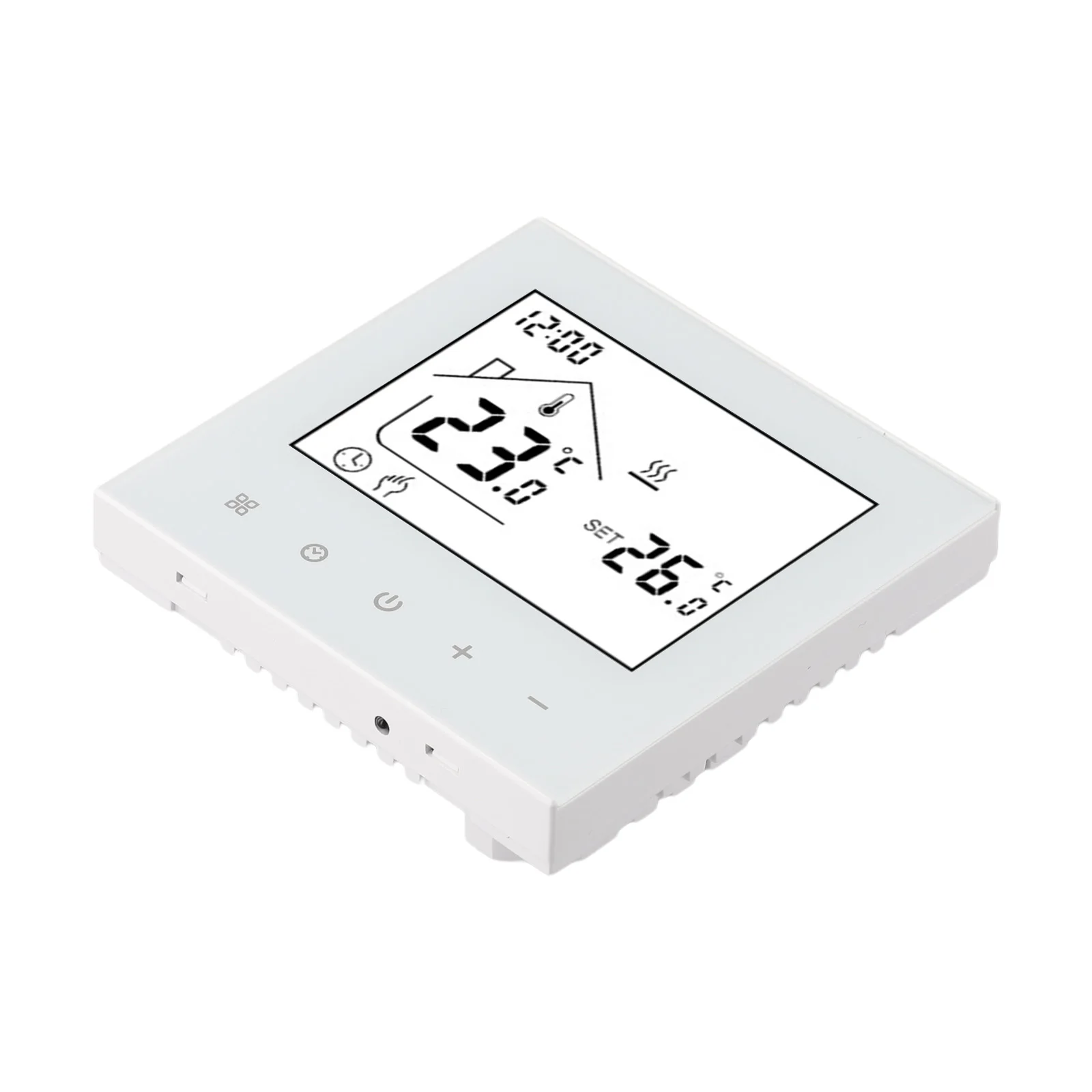 86*86mm Electric Thermostat Ambient And Floor Temperature Sensor Child Lock Thermostat User-friendly Interface