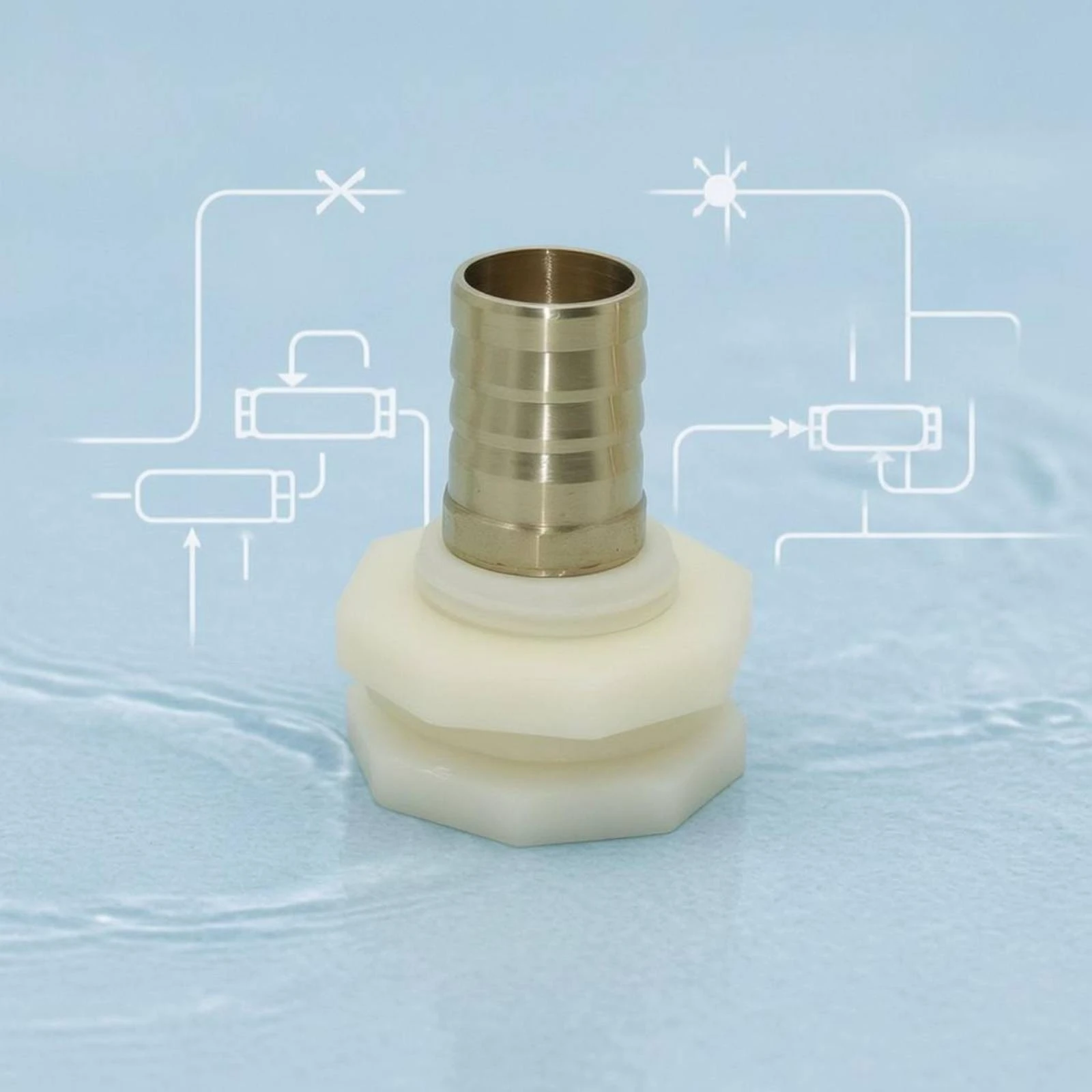 

RV Water Reservoir Joint Water Reservoir Hose Adapter Brass Bulkhead Fitting Rust Resistant Brass Hose Barb Fitting