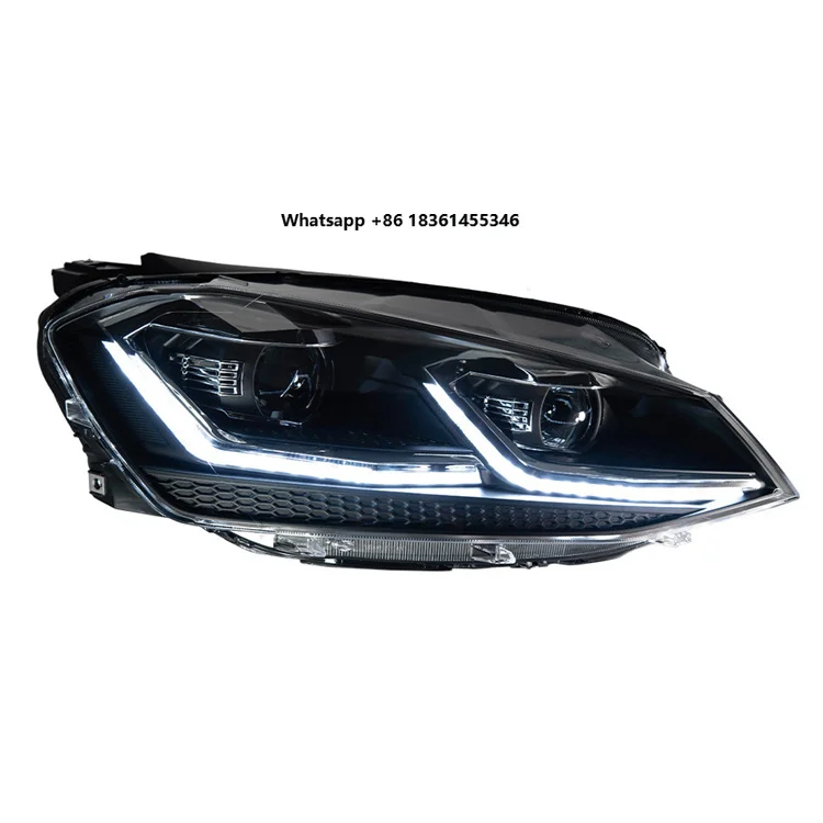 

for Golf 7 Headlight Assembly 13-17 Models Modified to 7.5 LED Lens with Flowing Turn Signals and Daytime Running Lights