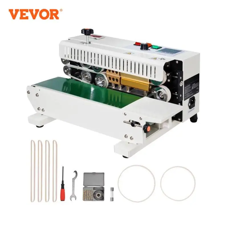 VEVOR Automatic Horizontal Band Sealer Continuous Bag Band Sealing Machine with Count Function for 0.02-0.8 mm Plastic Bags