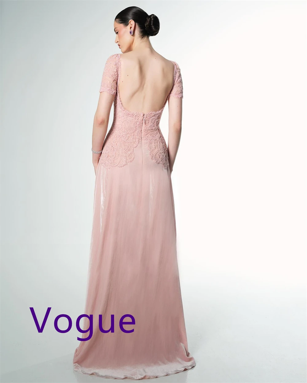 Abiti da sera rosa personalizzati di alta qualità Temperamento senza spalline maniche corte Abito da ritorno a casa Vestido De Festa di lusso