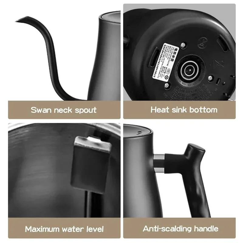 1000W Intelligent Constant Temperature Electric Kettle Hand Brewed Coffee Pot Gooseneck Pot Used for Brewing Milk Powder