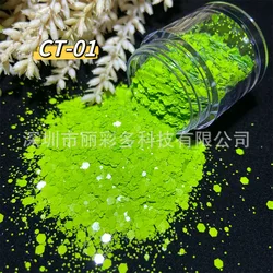 50g/Bag Matte Candy Color Macaron Nail Sequins Glitter Nail Decoration Glitter Bulk Mixed Size Hexagon DIY Epoxy UV Gel Flakes#K