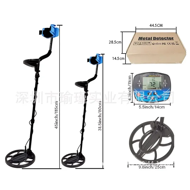Handheld Underground Metal Detector 360° High Sensitivity Gold Silver Treasure Finder Portable Pinpointer with LED 6cm Depth