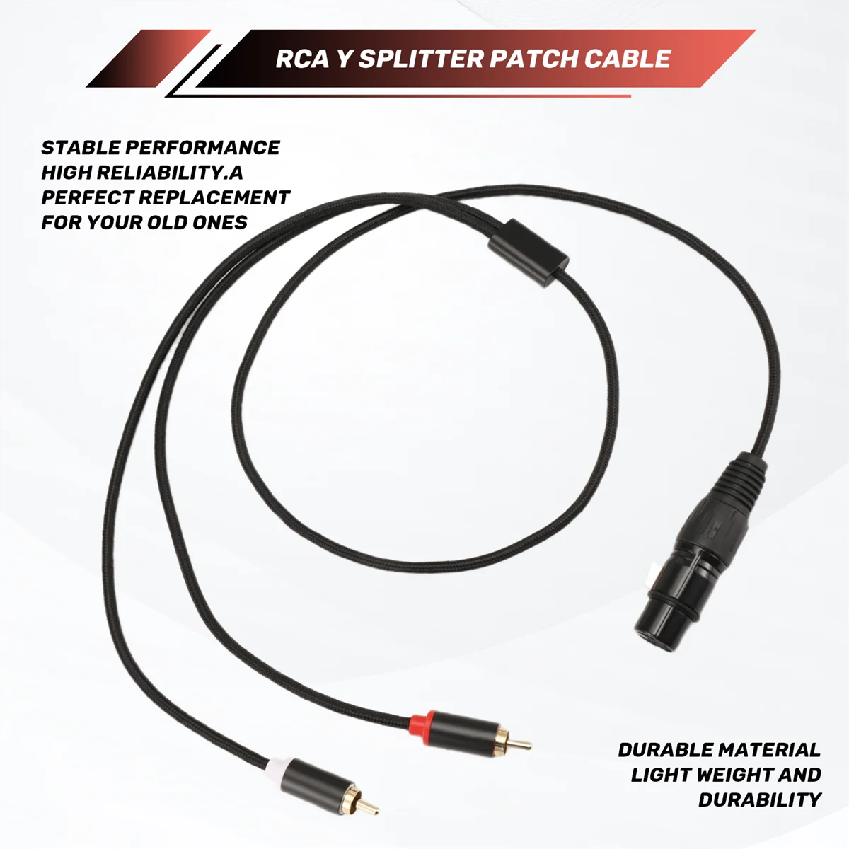 M20K 3 Pin XLR Female to Dual RCA Male Y Splitter Cable,Mixer Amplifier Audio Cable,Stereo Audio Interconnect Cable, 1 Meter