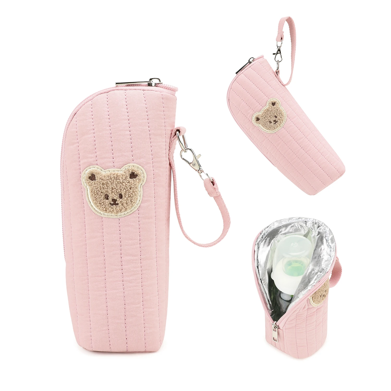 كيس زجاجات محمول من الألومنيوم للعزل والحفاظ على الحرارة. تخزين الزجاجات