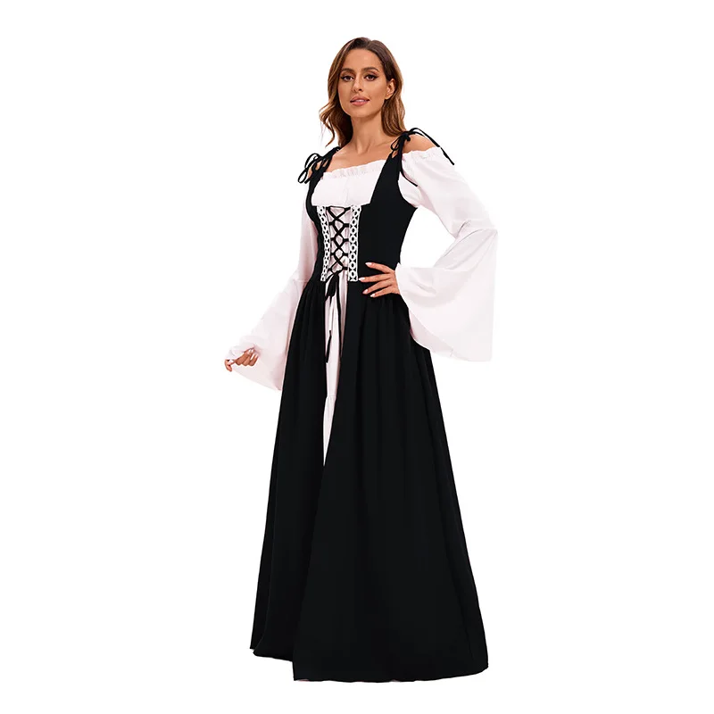 Adult loween Par Medieval Costume Vintage Court Queen Long Dr Stage Performance Outfit Ele Women's Traditional Cl...