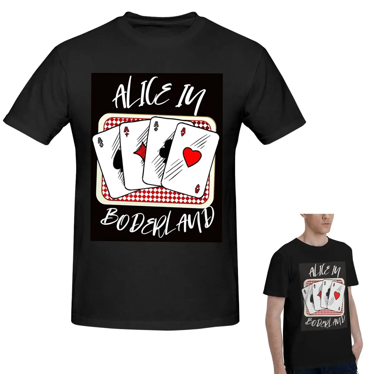 

100% Cotton ALICE IN BORDERLAND T-Shirt Men's Classic Oversized T Shirt Men Crew Neck Summer Shirts Tops S-6XL