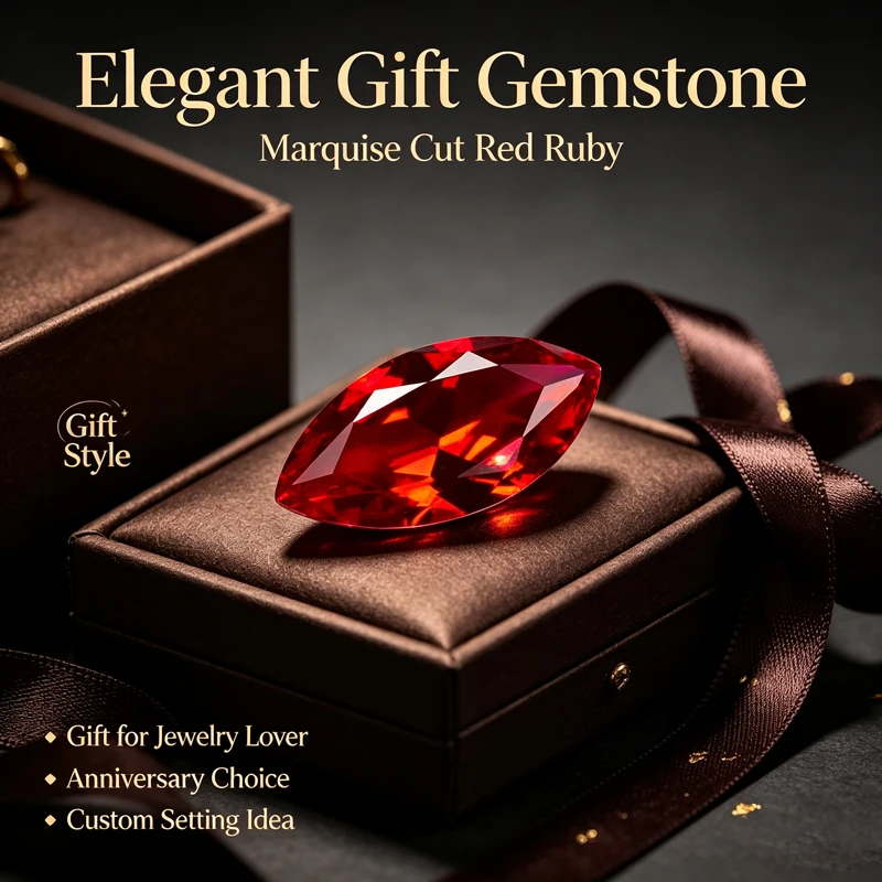 Certified Marquise Shape Lab Grown Ruby, Vivid Red Loose Gemstone with Brilliant Sparkle, Ideal for Custom Jewelry Design