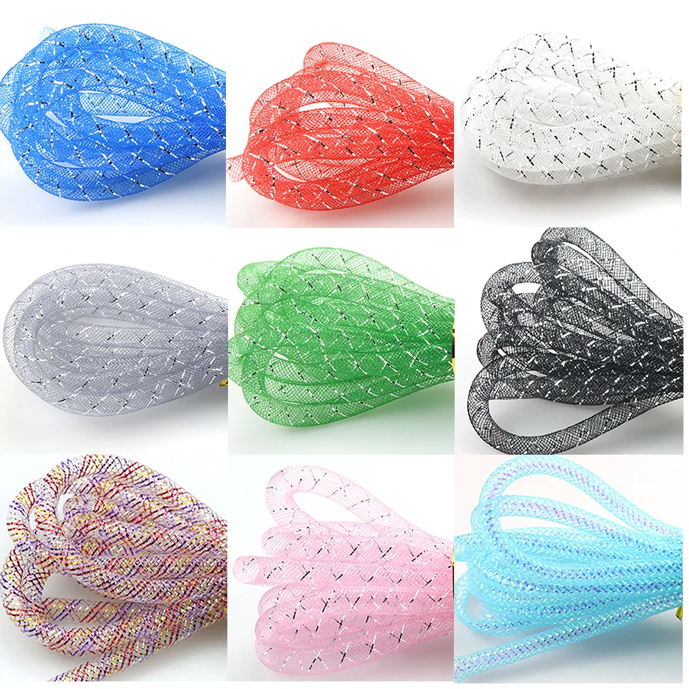 8mm Colorful Mesh Pipe Rope 5M/lot Bracelet/Necklace Rope Choke Ring DIY Jewelry Christmas Decoration