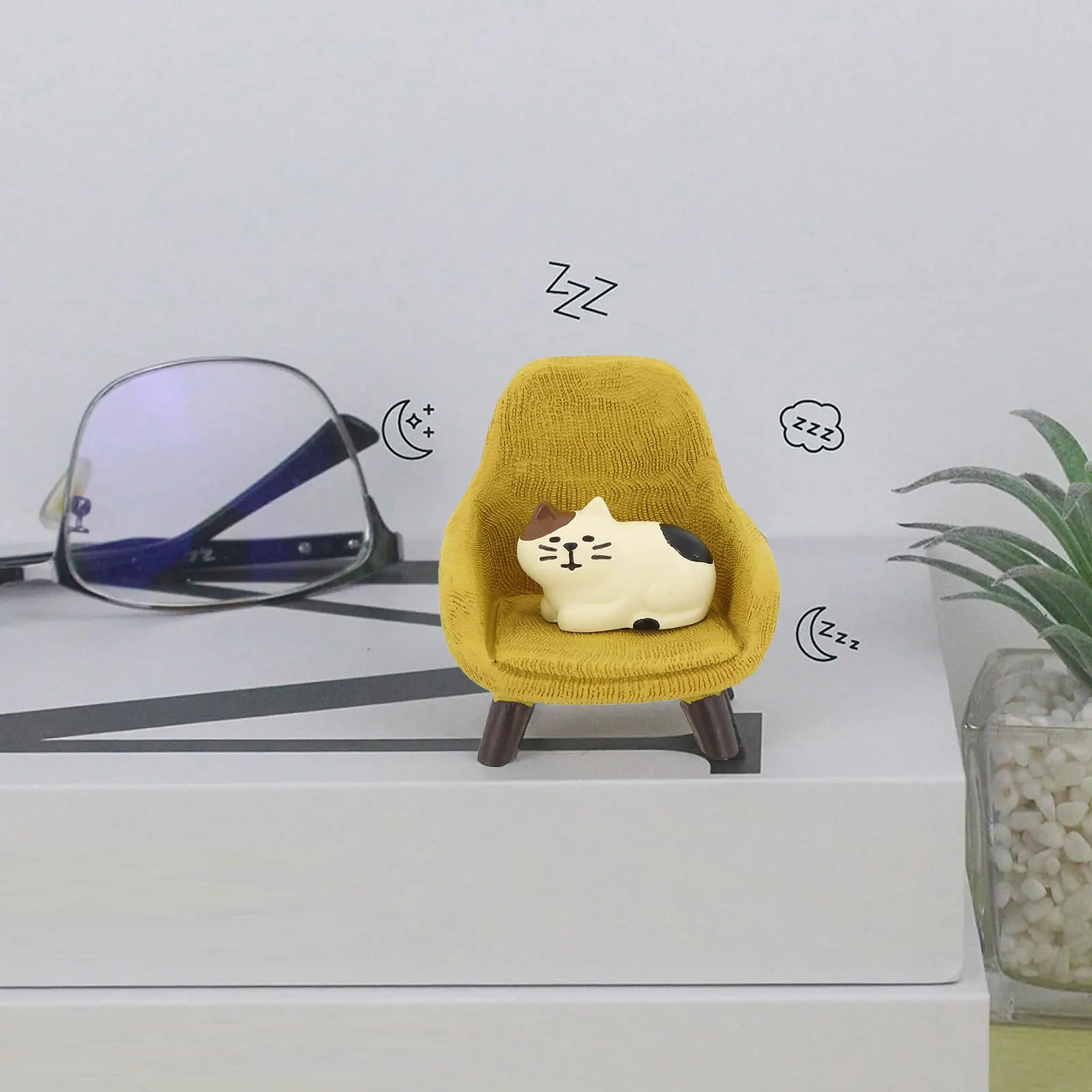 For Cat Lovers Cozy Room Accent Cartoon Cat Sofa Chair Bedroom Accent Adorable Design Colorful Cat Doll Easy To Clean