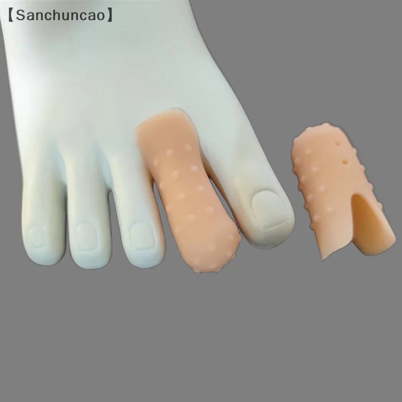 Sancilesclear nude respirável protetores de dedo do pé manga almofadas de joanete almofada protetores de dedo grande capas de dedo do pé proteção de unhas encravadas
