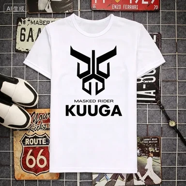Japan Anime Kamen Rider Fans T-shirt Vintage Cartoon Masked Knight Fans Man Tops Den-O Kuuga Zero-One Emblem Printed Soft Tees
