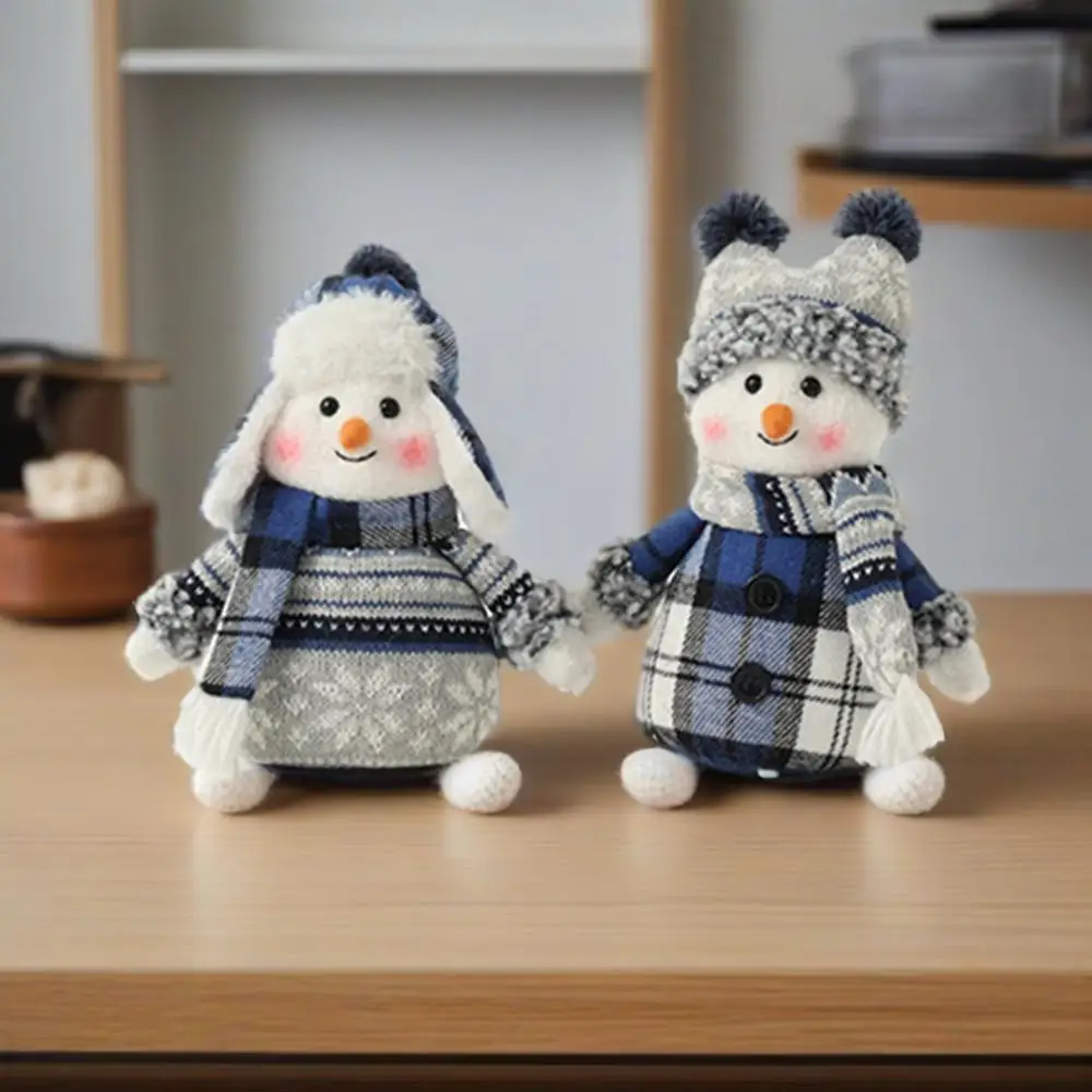 

Christmas decorations small snowman dolls in Mediterranean blue and white color scheme for living rooms bedrooms Christmas toys