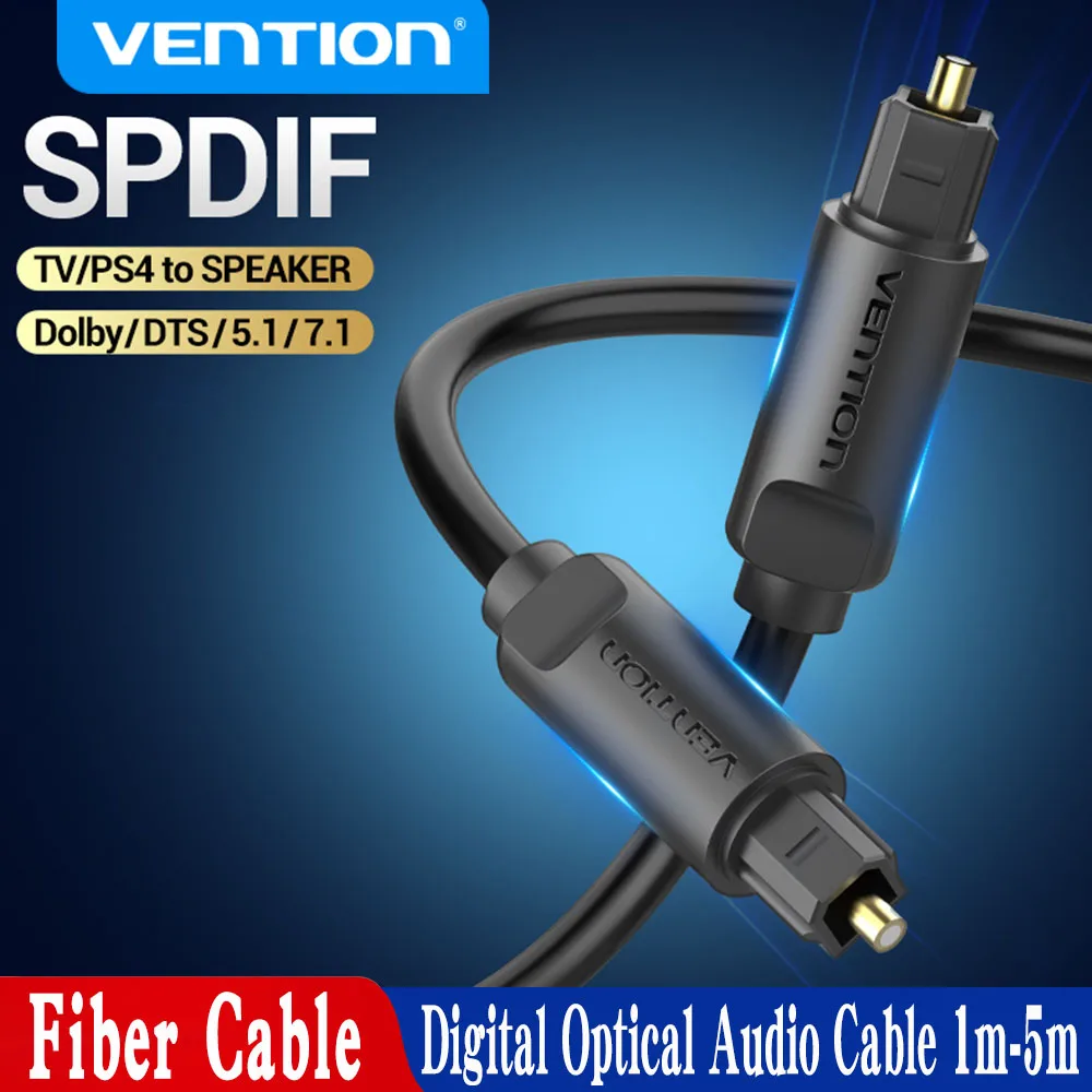 Vention cyfrowy optyczny przewód Audio Toslink SPDIF kabel koncentryczny 1m 2m dla wzmacniaczy Blu-ray Xbox 360 PS4 Soundbar kabel światłowodowy