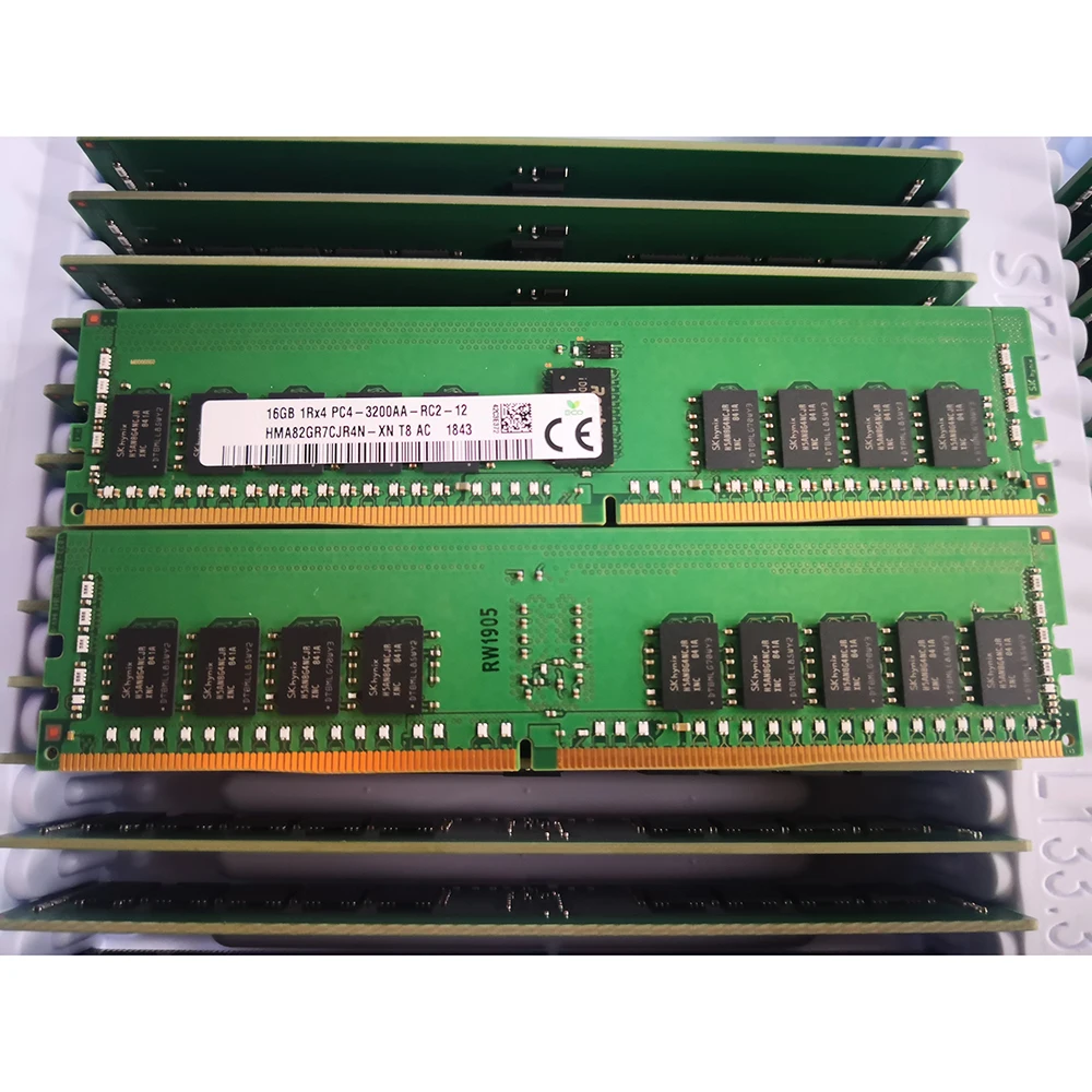 1PCS Voor SK Hynix RAM 16GB 16G 1RX4 PC4-3200AA ECC REG HMA82GR7CJR4N-XN Geheugen