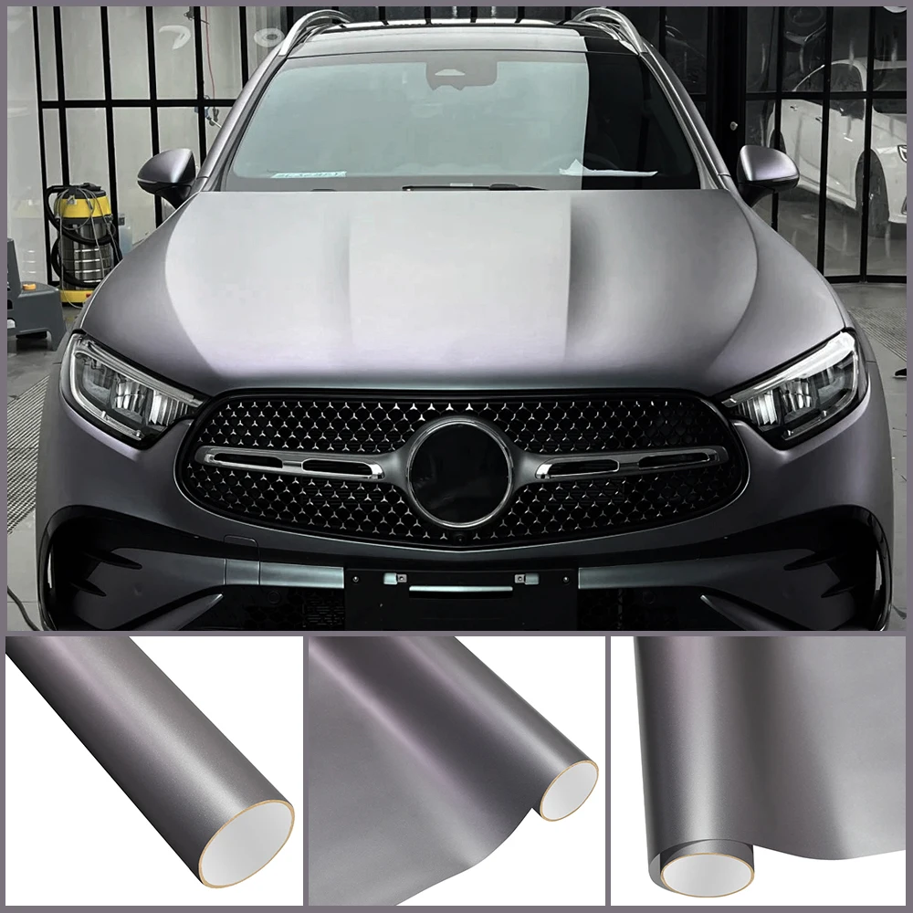 

ПЭТ матовая бриллиантовая каппри серая и фиолетовая автомобильная виниловая пленка ПВХ водонепроницаемая устойчивая к царапинам наклейка мотоциклетная пленка для украшения кузова автомобиля