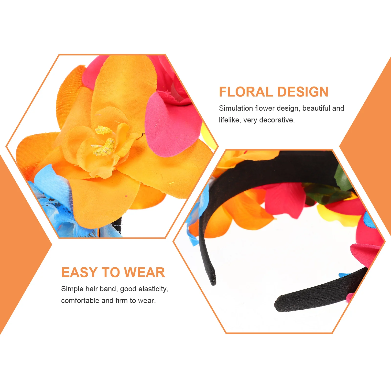 

Halloween Rose Headband Elegant Floral Design Eye-Catching Accessory Party Cosplay Costume Headdress Rose Headband