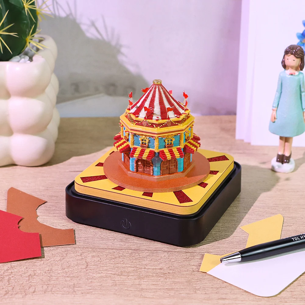 Blocco note 3D Art Stickys Notes Note di carta fatte a mano Ornamento da scrivania per l'ufficio di studio domestico