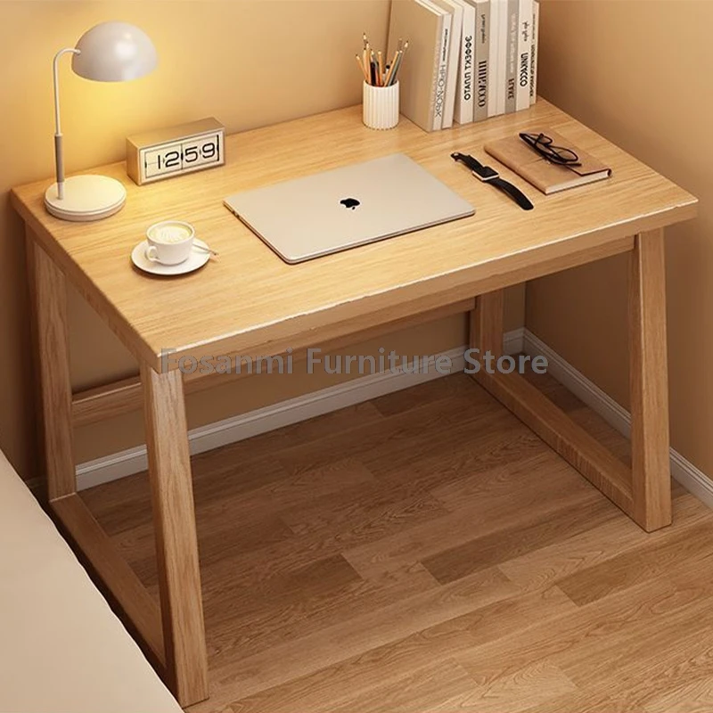 Natural Wood Desks with Chair Minimalist Computer Desk and Chair Set for Home Office Furniture Modern Compact Table Chairs Sets