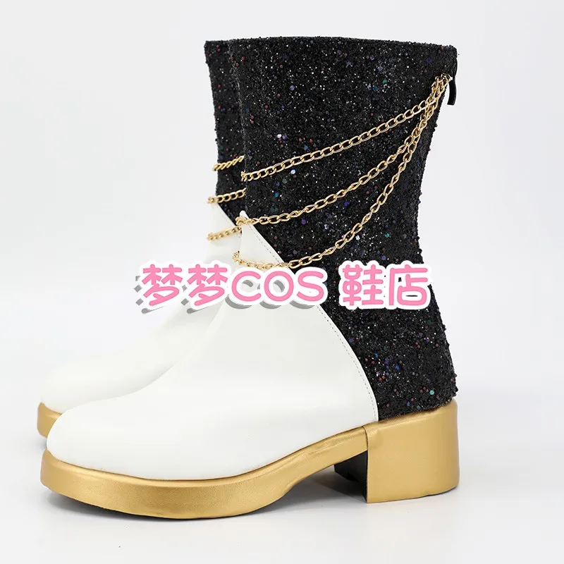 Mira Cosplay KPop Demon Hunters Scarpe Cosplay Donna Stivali dorati neri Scarpe da gioco di ruolo per feste di Halloween