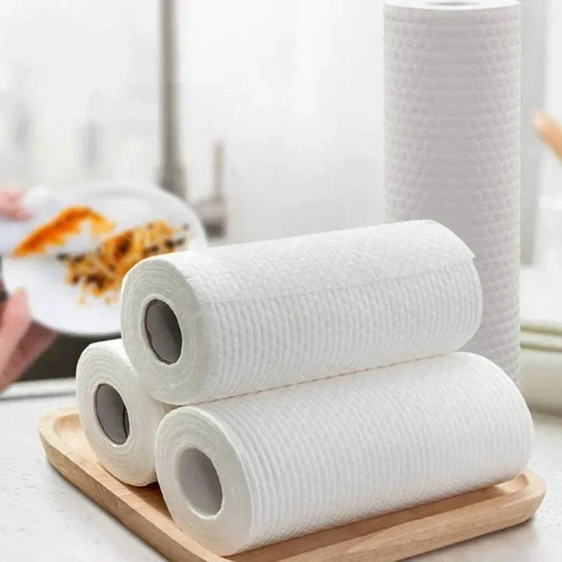Roll lazy cloth, disposable kitchen tissue, washable dry and wet dual-use towel, dishcloth, non stick oil cloth, Cleaning Paper