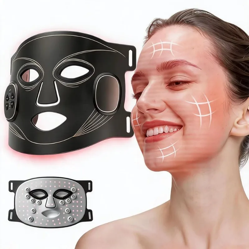 4‑Color LED Facial Beauty Mask USB Powered Micro‑current Skincare Mask Portable for Home and Travel Facial Care Use