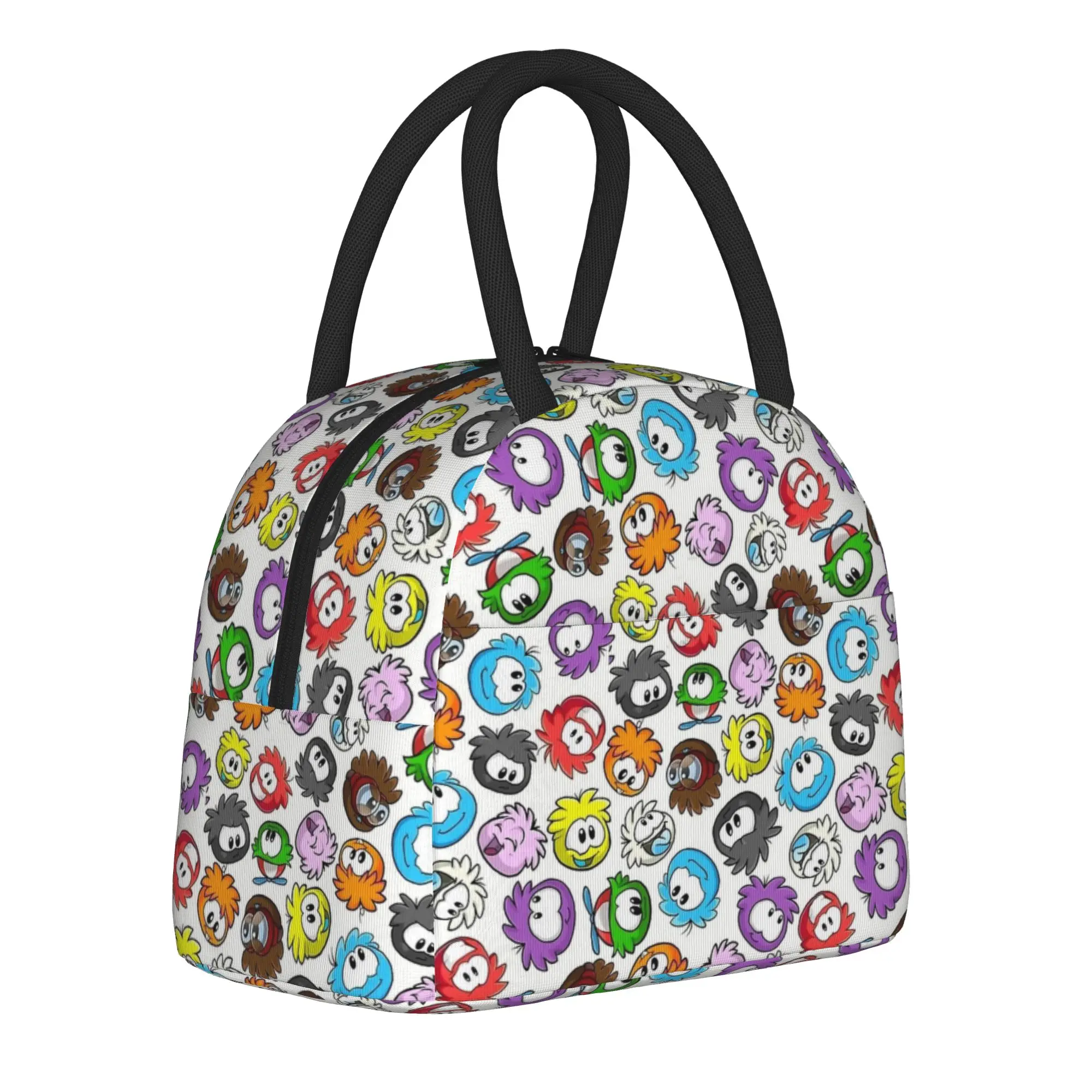 New Style Puffle Pattern  Club Penguin  Insulated Lunch Bags Leakproof  Meal Container Cooler Bag Tote Lunch Box School  Picnic