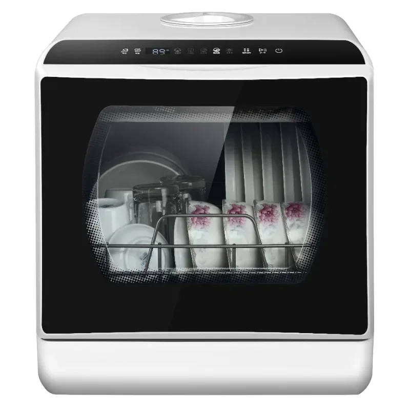 Electrodoméstico de cocina de sobremesa, 2 juegos de plástico blanco con secador PTC, máquina para lavavajillas