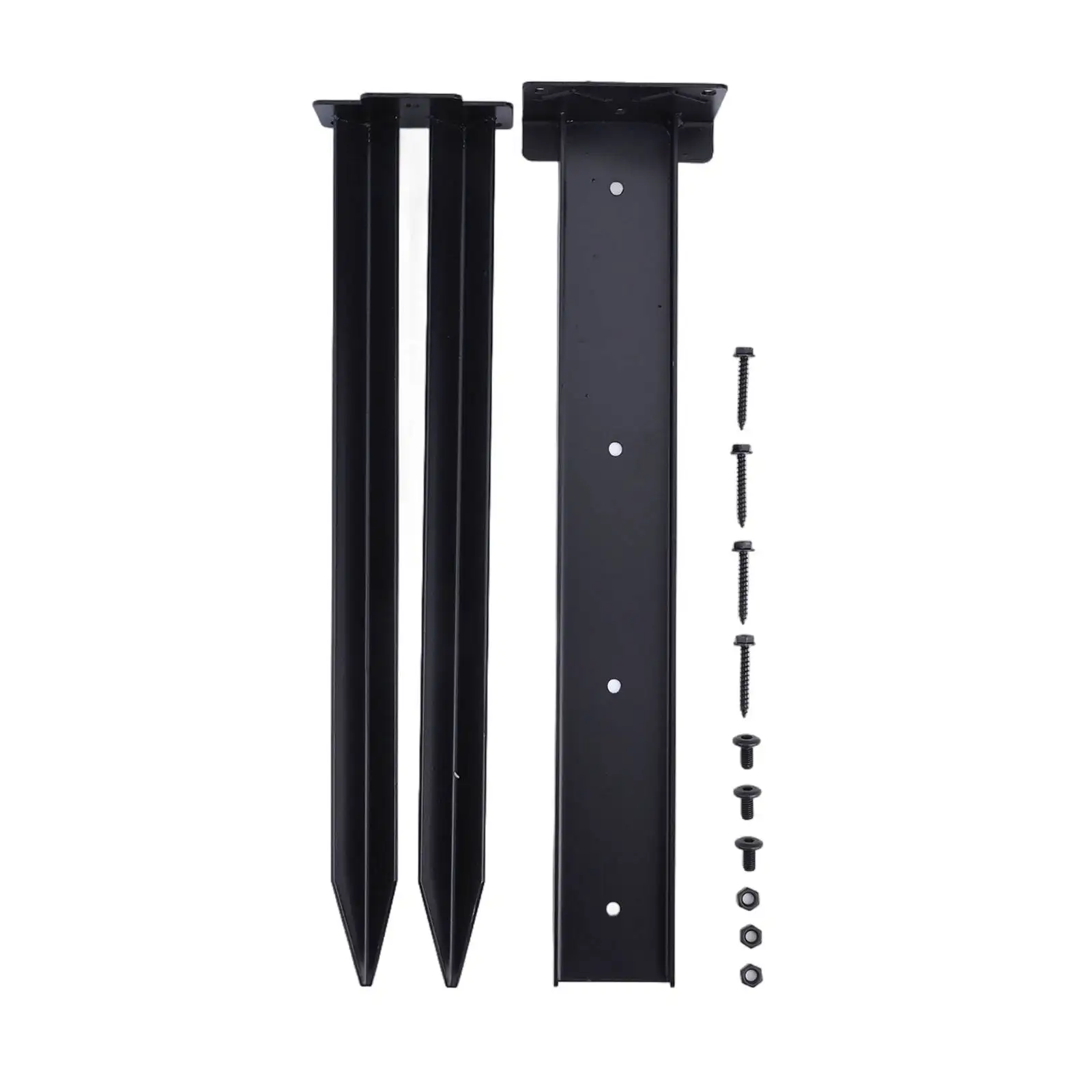 

Kit Fence Post Anchor Repair Kit 1pc Along With Reinforced Steel Piles Approx.15.6*15.7*2.4*2.2 Inches Black Bracket