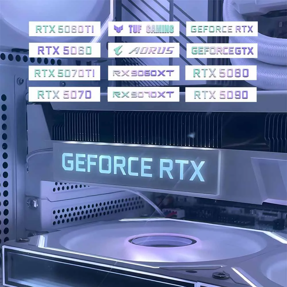 Panel de Iluminación AURA SYNC ARGB RX9070/9060XT para GPU TUF AORUS GEFORCE GTX ROG 5060 5070ti 5080 5090, Decoración Blanca para PC