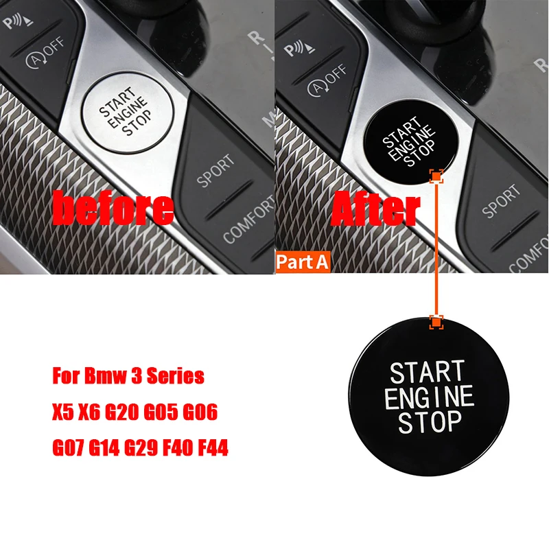 بدء ووقف استبدال زر ، مفتاح الإشعال ، اكسسوارات السيارات الداخلية ، بي ام دبليو 3 سلسلة ، X5 ، X6 ، G20 ، G05 ، G06 ، G07 ، G14 ، G29 ، F40 ، F44