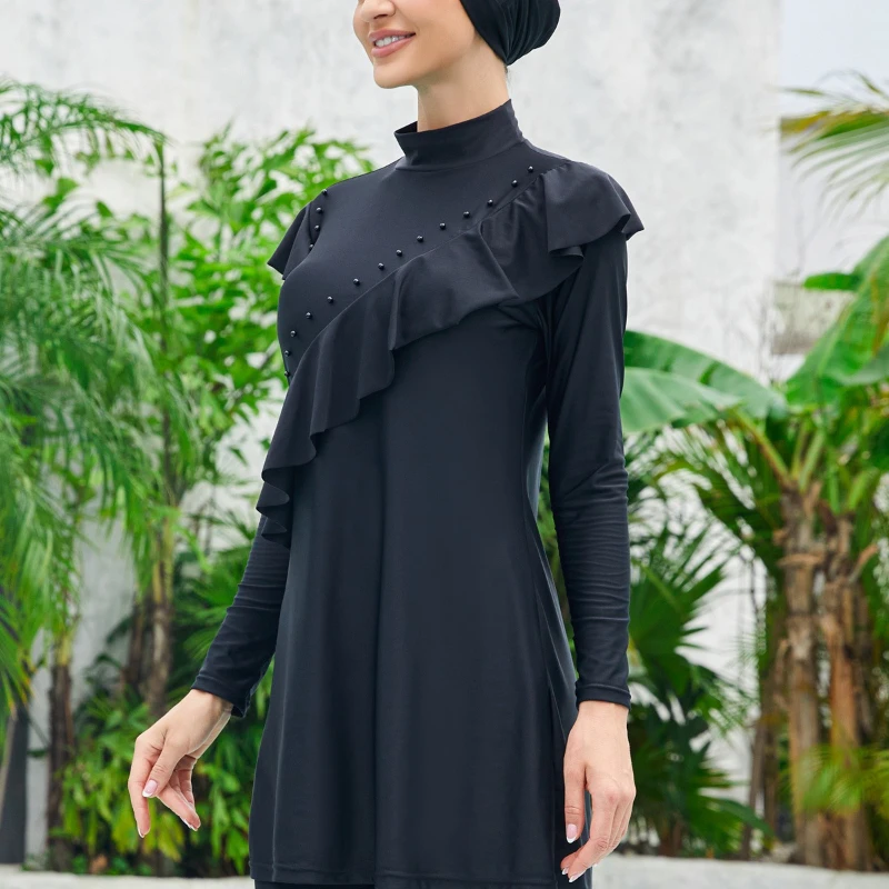 Muslim Swimwear Women Hijab Long Sleeves Sport Swimsuit Lslamic Burkinis Wear Bathing Suit