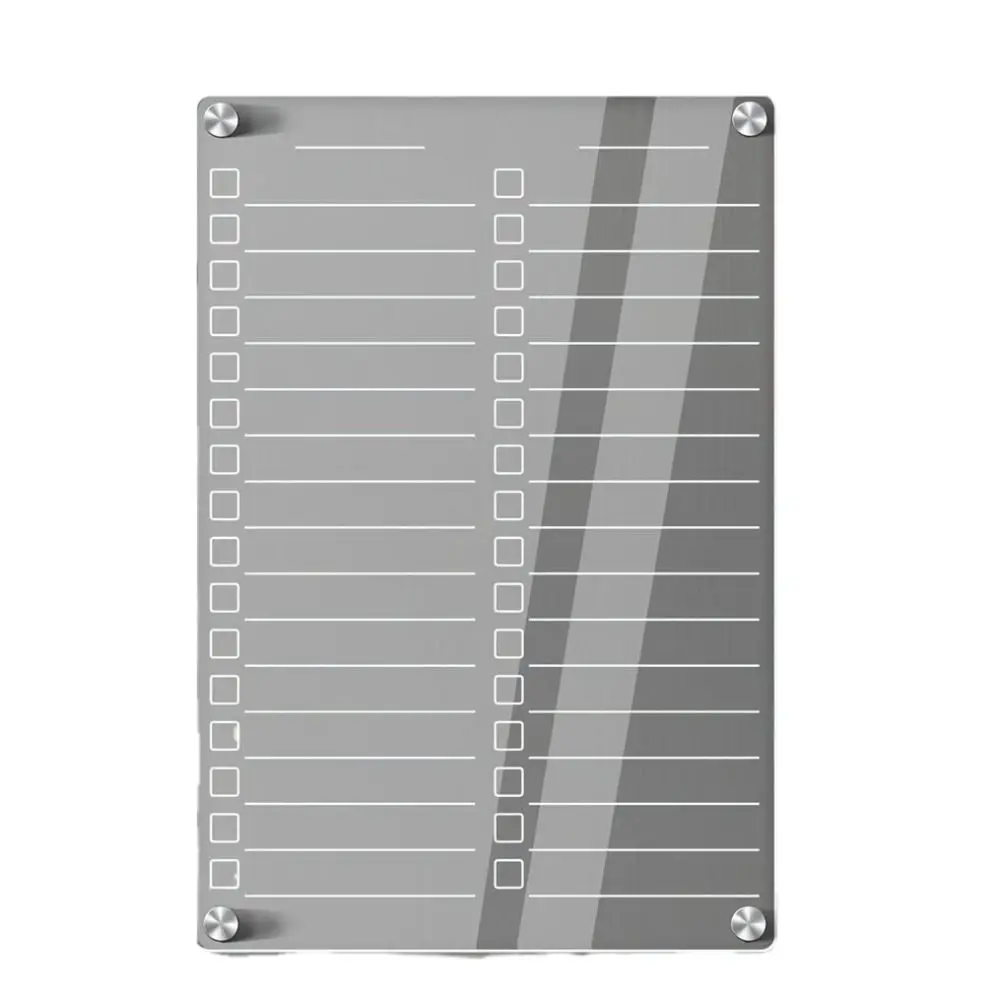 Reusable Fridge Weekly Calendar Multifunctional with 3/8 Markers Magnetic Acrylic Weekly Planner Transparent Frameless