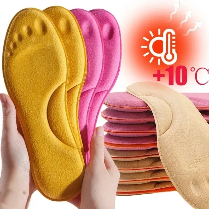 10/4/2 pçs inverno auto aquecimento palmilhas térmica engrossar antiderrapante massagem memória espuma sapatos almofadas tênis de corrida para homens