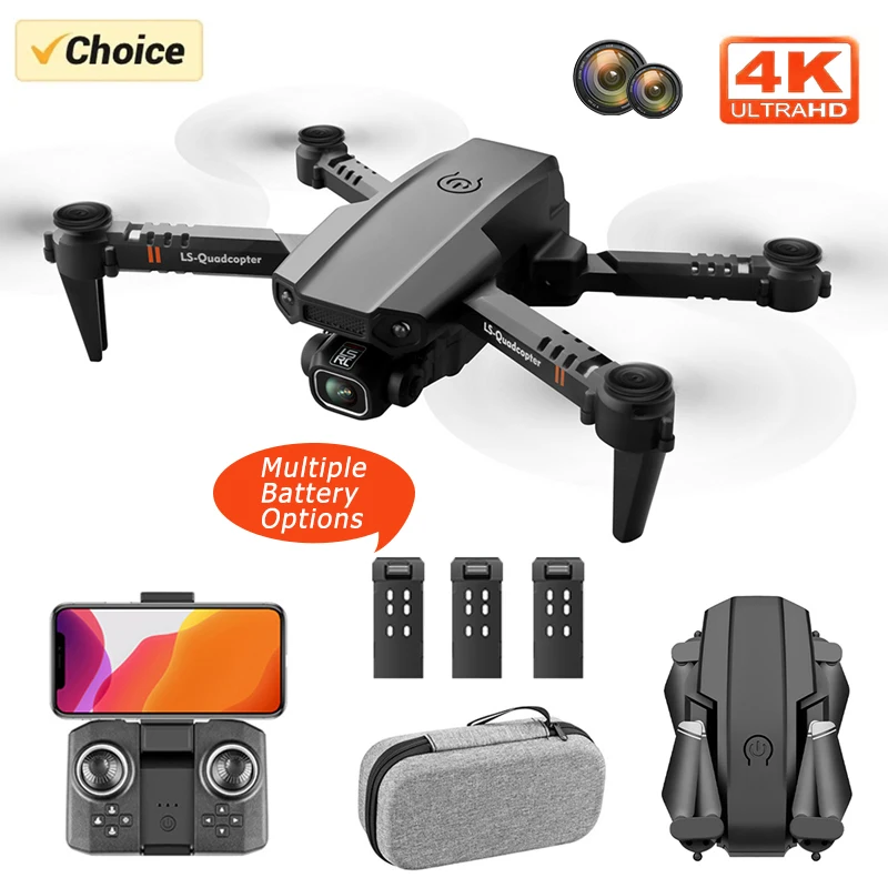 Dron RC 4K Profesjonalny z szerokokątną podwójną kamerą HD Składany helikopter RC WIFI FPV Uchwyt wysokości Mini Dron LS-XT6