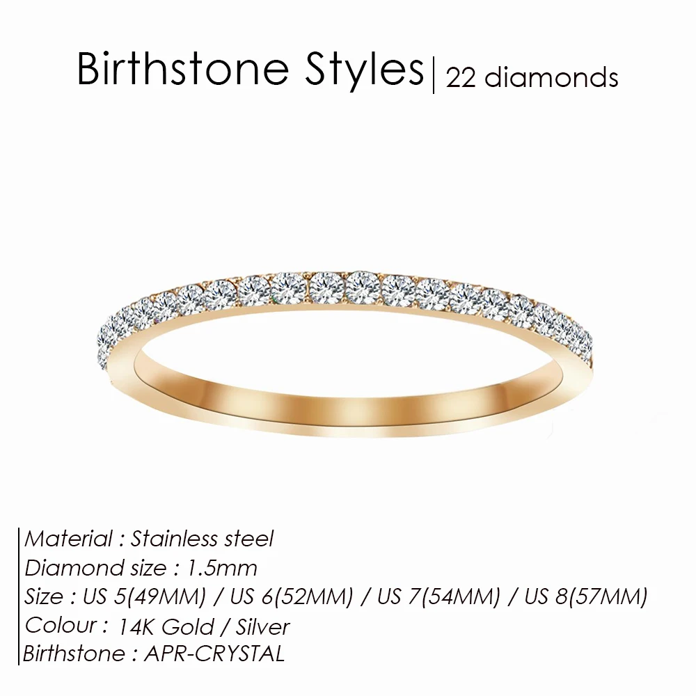 Women's Exquisite Birthstone Multi-Color Crystal Ring