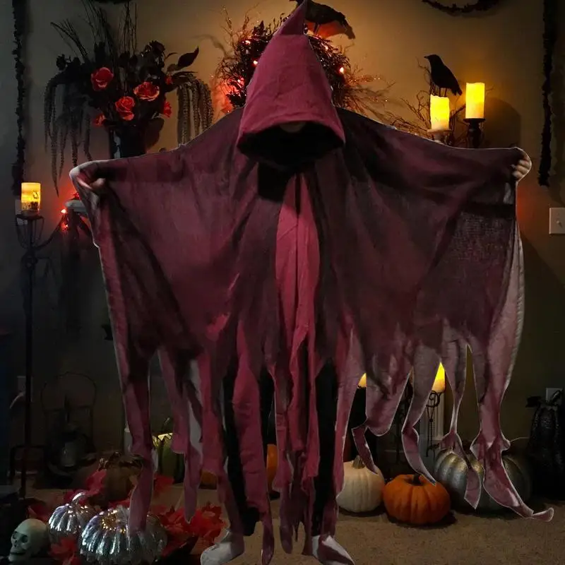 Unisex Halloween Ghost Dementors Cosplay Kostuum Gothic Horror Zombie Gescheurde Capes Met Capuchon Dag Van De Dode Partij Rekwisieten Mantels